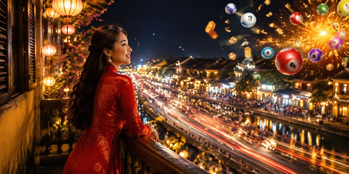 Khung cảnh Hội An neon gợi ý ưu đãi xổ số và điều kiện voucher